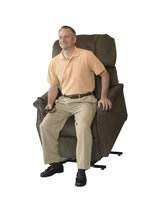 Man standing up from lift chair.